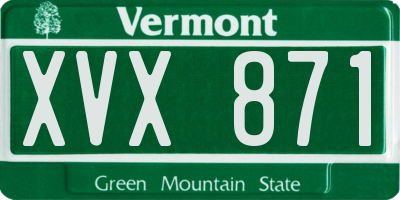 VT license plate XVX871