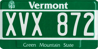 VT license plate XVX872