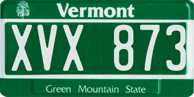 VT license plate XVX873