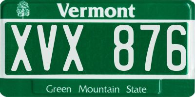 VT license plate XVX876