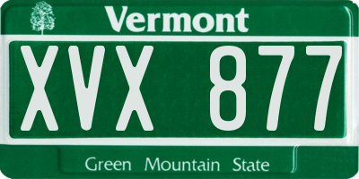 VT license plate XVX877