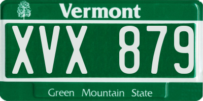 VT license plate XVX879