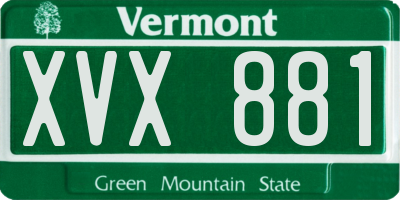 VT license plate XVX881