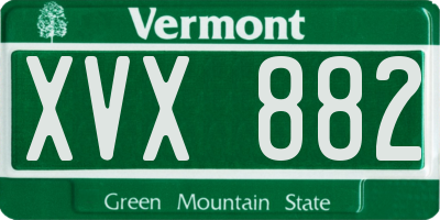 VT license plate XVX882