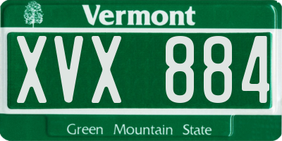 VT license plate XVX884