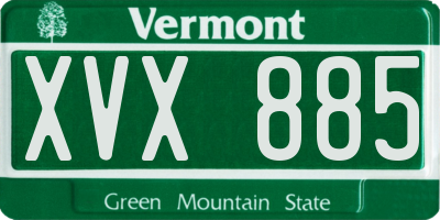 VT license plate XVX885