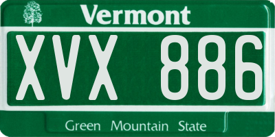 VT license plate XVX886