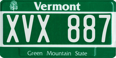VT license plate XVX887