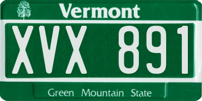 VT license plate XVX891