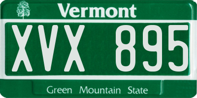 VT license plate XVX895