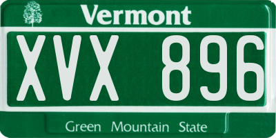 VT license plate XVX896