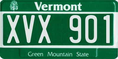 VT license plate XVX901