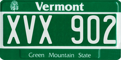 VT license plate XVX902