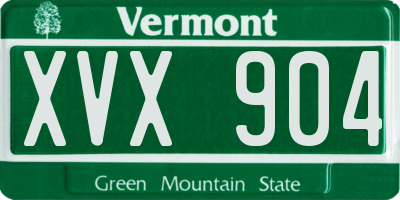 VT license plate XVX904
