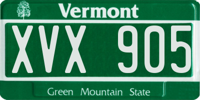 VT license plate XVX905