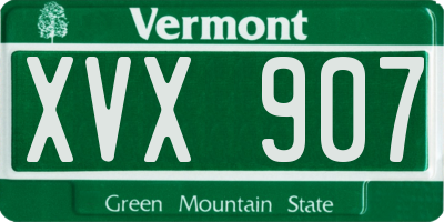 VT license plate XVX907