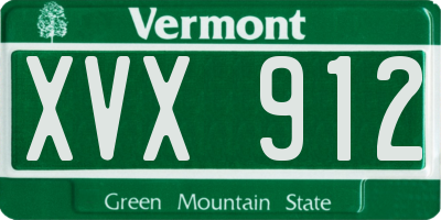 VT license plate XVX912