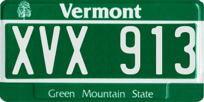 VT license plate XVX913