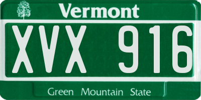 VT license plate XVX916