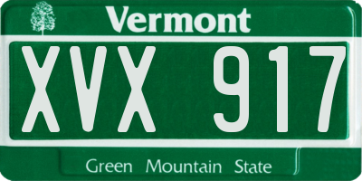 VT license plate XVX917