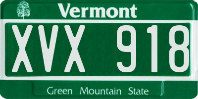 VT license plate XVX918