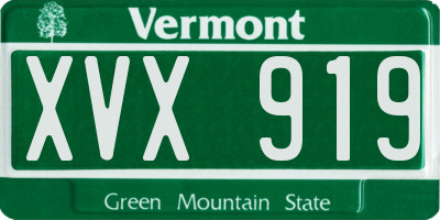VT license plate XVX919