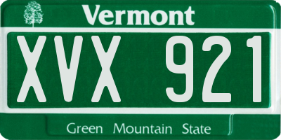VT license plate XVX921