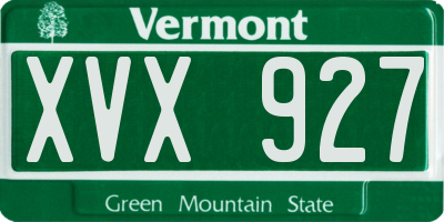 VT license plate XVX927