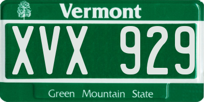 VT license plate XVX929