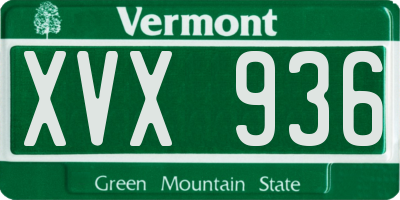 VT license plate XVX936