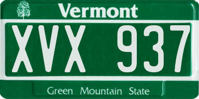 VT license plate XVX937