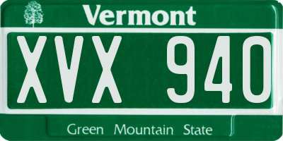 VT license plate XVX940