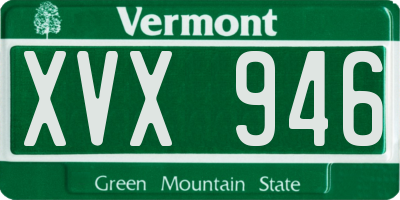 VT license plate XVX946