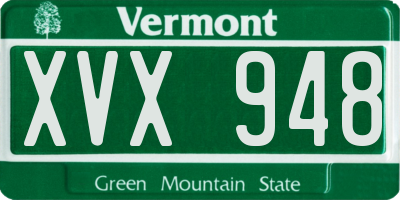 VT license plate XVX948