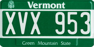 VT license plate XVX953