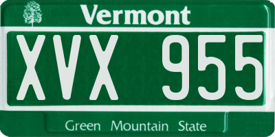 VT license plate XVX955