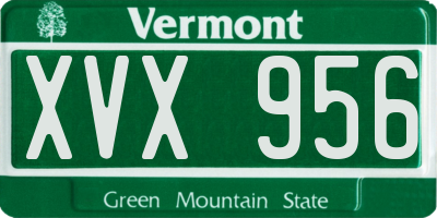 VT license plate XVX956