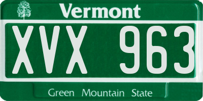 VT license plate XVX963