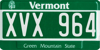 VT license plate XVX964