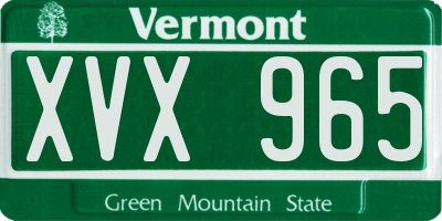 VT license plate XVX965