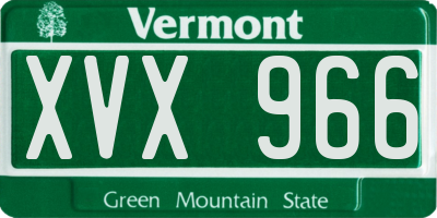 VT license plate XVX966