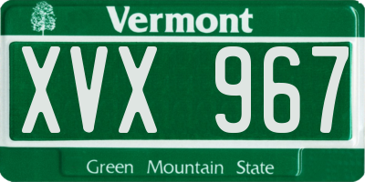 VT license plate XVX967