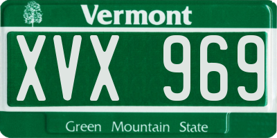 VT license plate XVX969
