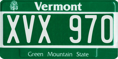 VT license plate XVX970