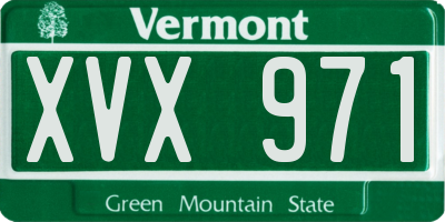 VT license plate XVX971