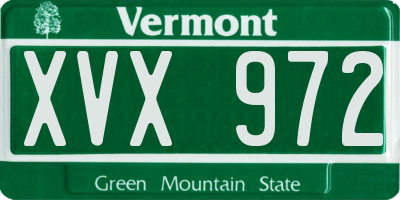 VT license plate XVX972