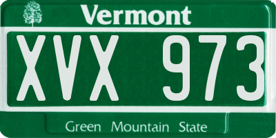 VT license plate XVX973