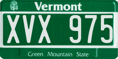 VT license plate XVX975