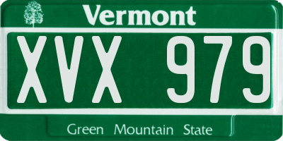 VT license plate XVX979