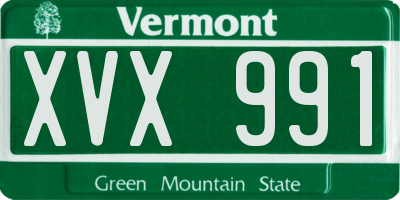 VT license plate XVX991